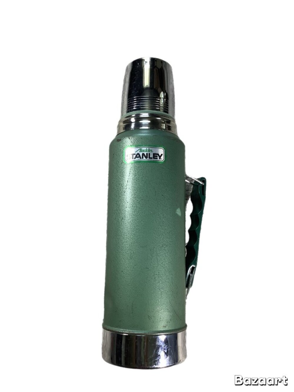 Vintage Aladdin Stanley A-944DH Green Stainless Steel 1 Qt Thermos USA (248)